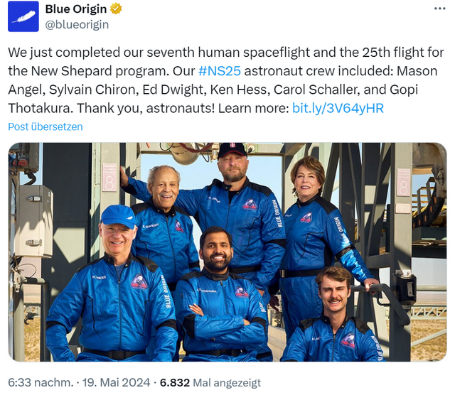 Blue Origin NS25-Mission 6 Blue Origin NS25-Mission