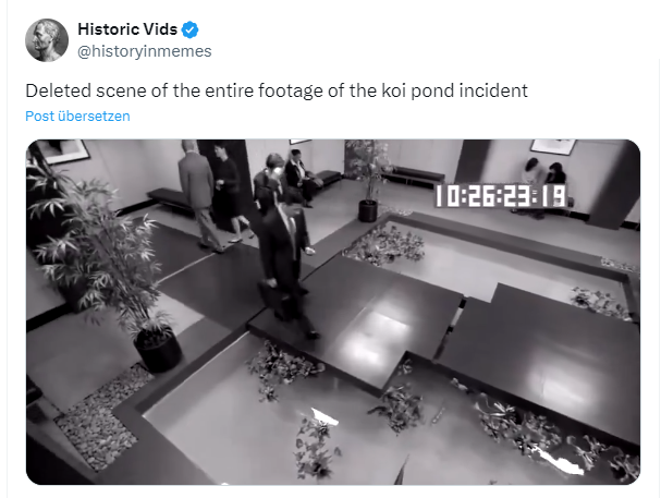 Koi-Teich und der Unfall