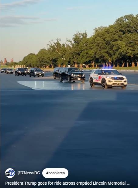 Trump's motorcade in Reflecting Pool01