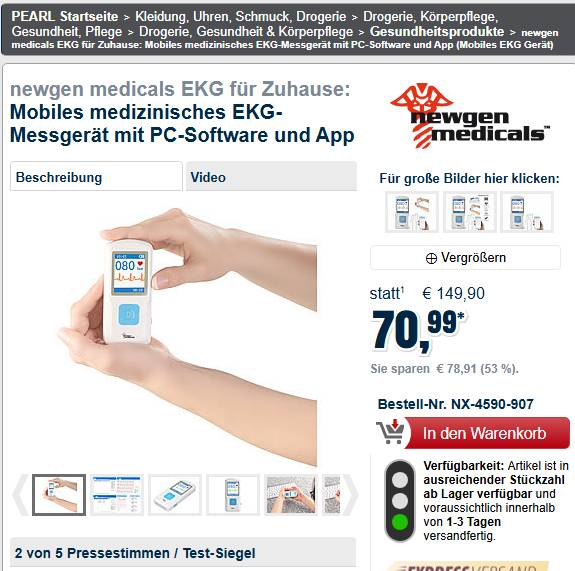 Pearl-EKG-Messgerät