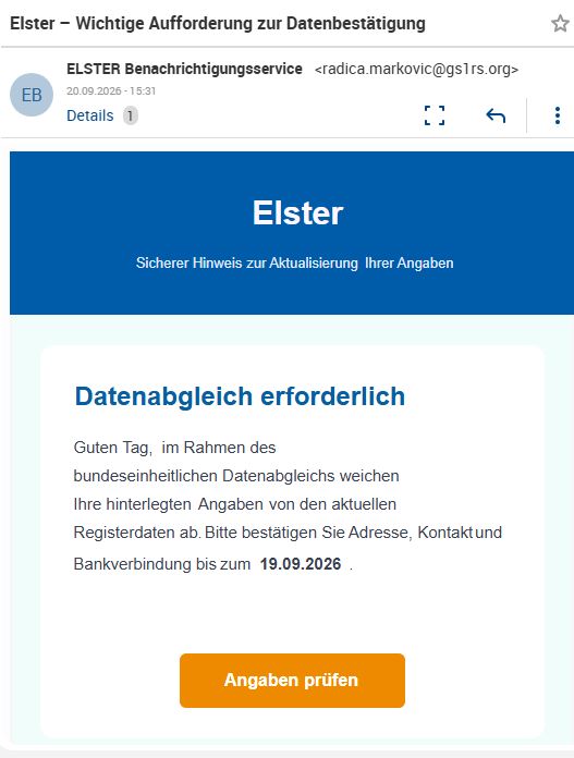 Elster-Phishing